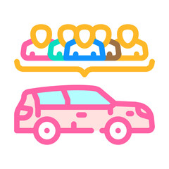 carpooling environmental color icon vector. carpooling environmental sign. isolated symbol illustration