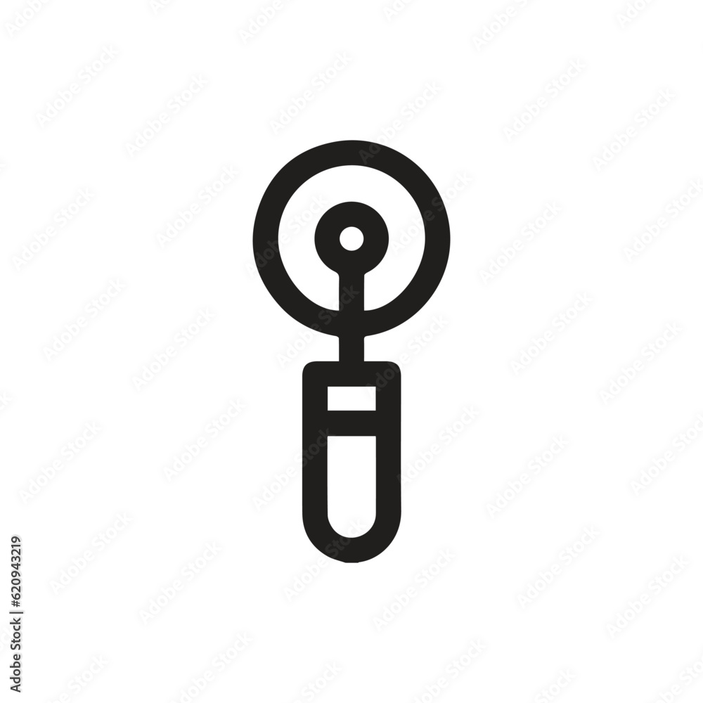 Poster pizza cutter icon vector. linear style sign for mobile concept and web design. pizza cutter symbol i