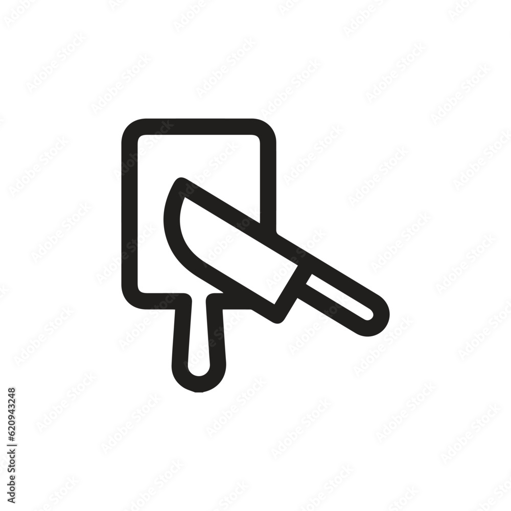 Poster cutting board icon vector. linear style sign for mobile concept and web design. cutting board symbol
