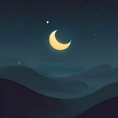 Nighttime Background Generative AI