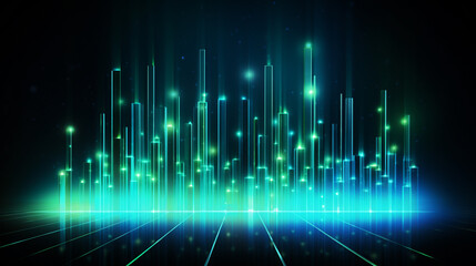 abstract technology background with glowing lines and dots. 3d rendering