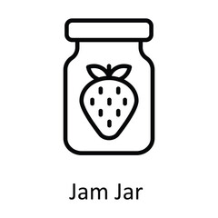 Jam Jar  Vector outline Icon Design illustration. Food and drinks Symbol on White background EPS 10 File