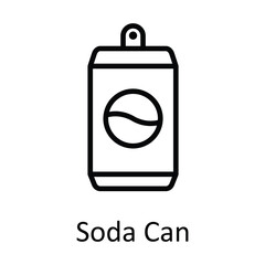 Soda Can Vector outline Icon Design illustration. Food and drinks Symbol on White background EPS 10 File