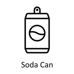 Soda Can Vector outline Icon Design illustration. Food and drinks Symbol on White background EPS 10 File
