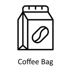Coffee Bag Vector outline Icon Design illustration. Food and drinks Symbol on White background EPS 10 File
