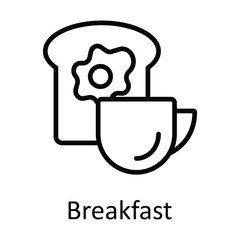 Breakfast Vector outline Icon Design illustration. Food and drinks Symbol on White background EPS 10 File