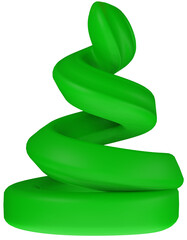 3D green fir tree of various shapes on a transparent background