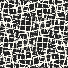 Monochrome Glitch Effect Textured Criss-Cross Pattern