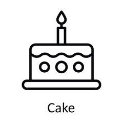 Cake Vector outline Icon Design illustration. Food and drinks Symbol on White background EPS 10 File