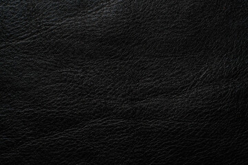 Genuine black cowhide leather background full grain leather texture - obrazy, fototapety, plakaty