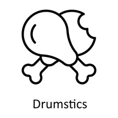 Drum stick Vector outline Icon Design illustration. Food and drinks Symbol on White background EPS 10 File