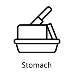 Stomach Vector outline Icon Design illustration. Food and drinks Symbol on White background EPS 10 File