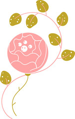 Modern geometric flower, simple plant