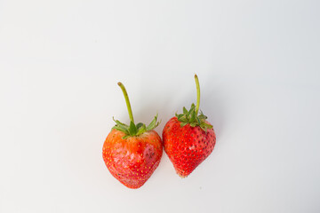 Fresh organic strawberry red fruit on white background