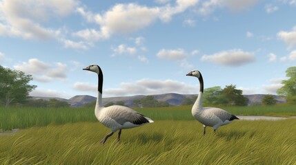 Obraz premium swans on the lake