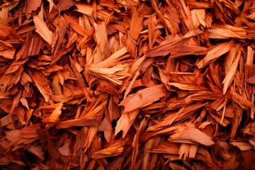 Cedar Mulch for Landscaping and Gardening. Natural Wood Chips Perfect for Garden Beds and Background. Generative AI