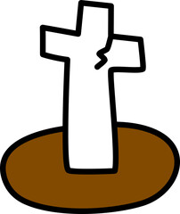 Doodle hand drawn cute cross for halloween day.