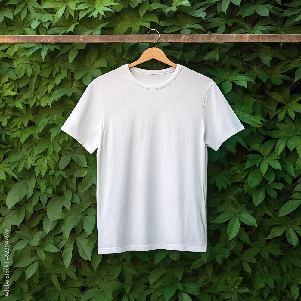 Wall mural illustration of a white plain t-shirt mockup, ai generated