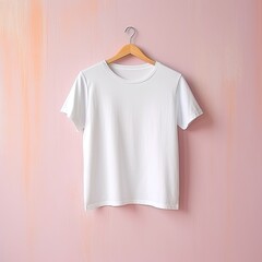 Illustration of a white plain t-shirt mockup, AI Generated