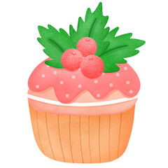 cupcake with strawberry