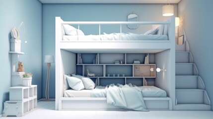 baby child bedroom in blue background