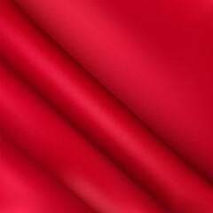 Background image of crumpled fabric. Red cloth. eps 10