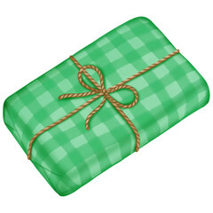 green gift box gift box, illustration, clipart, watercolor, art, design, holiday, present, celebration, festive, surprise, colorful, painting, creative, graphic, box, ribbon, bow, wrapping paper, birt