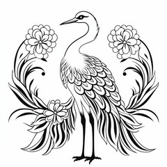 Fototapeta premium Crane Mandala, Generative AI 