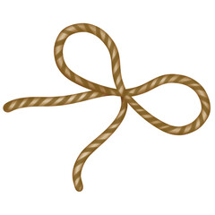 gold ribbon isolated on white background knot, rope, ribbon, decoration, package, rough, fiber, gift, thread, brown, tie, object, anniversary, present, celebration, holiday, traditional, surprise, cra