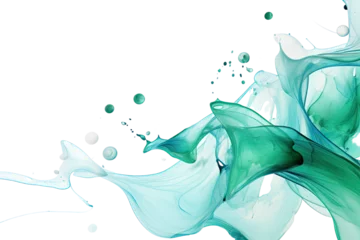 Gardinen a quiet swirl of mint green and seafoam blue abstract shape, generative ai © Perfect PNG