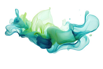 a unique cascade of mint green and seafoam blue abstract shape, generative ai