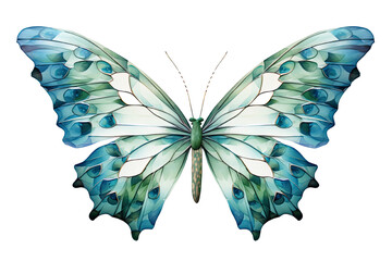 a whimsical blend of mint green and seafoam butterfly generative ai