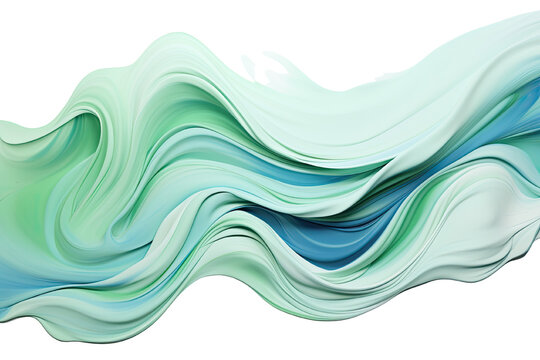 a unique cascade of mint green and seafoam blue abstract shape, generative ai