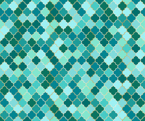 Turkish Mosque Window Vector Seamless Pattern. Ramadan mubarak muslim background.