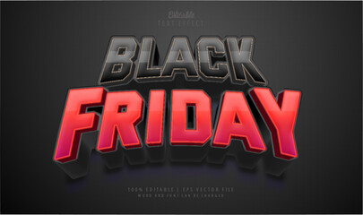 Text Effect Black Friday. Editable Text Effect Style 3D.