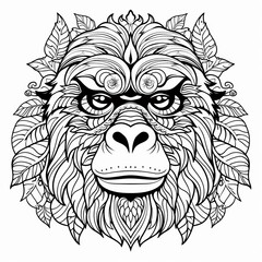 Obraz premium Gorilla Mandala, Generative AI