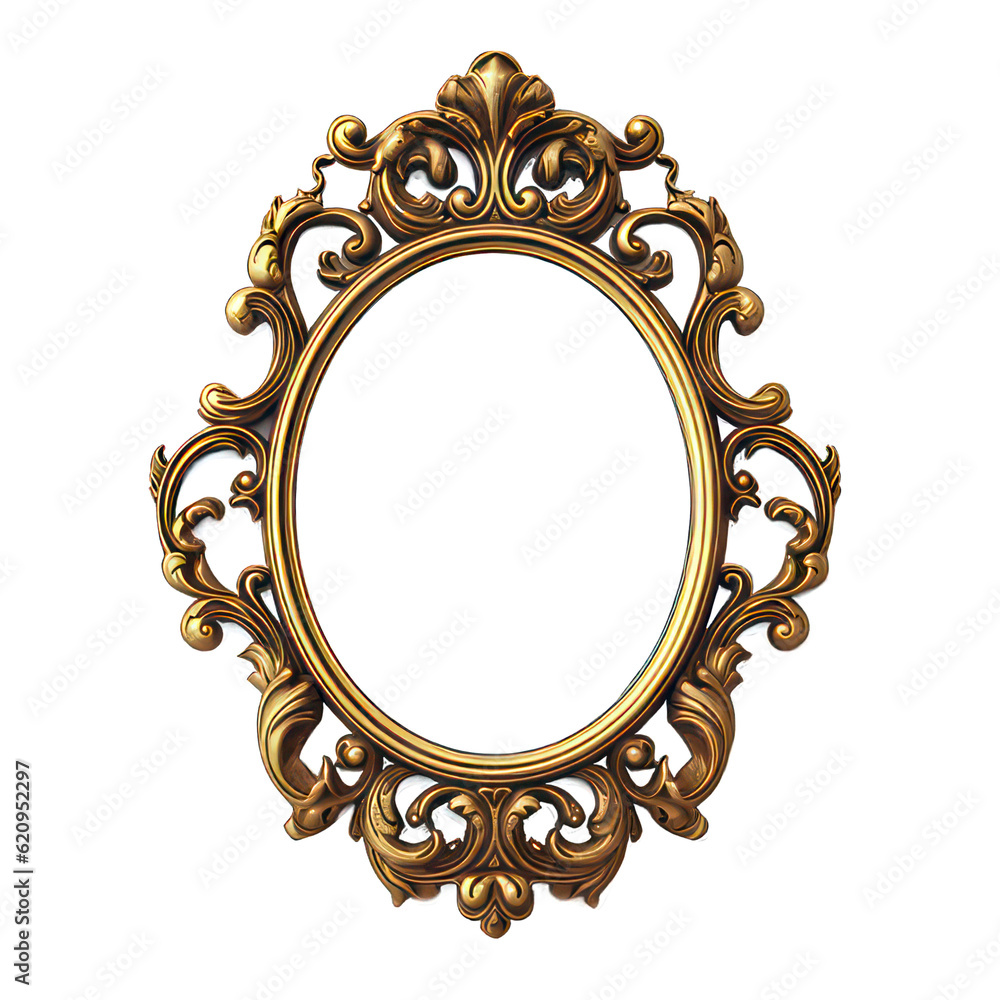 Poster mirror isolated on white created with generative ai