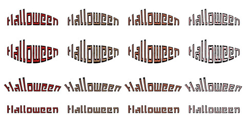 Halloweenの文字の素材セット