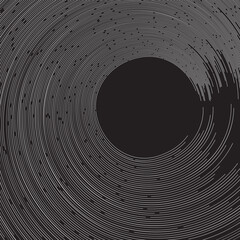 White spiral lines over black background. Abstract background art lines in circle.
