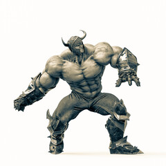 barbarian man is doing a uppercut pose