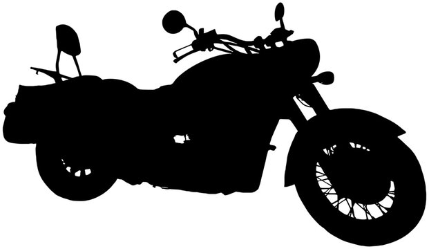 silhouette of a motorcycle in black isolated 