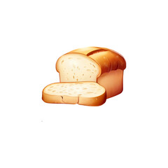 White Bread illustration png Generative AI