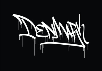 DENMARK word graffiti tag style