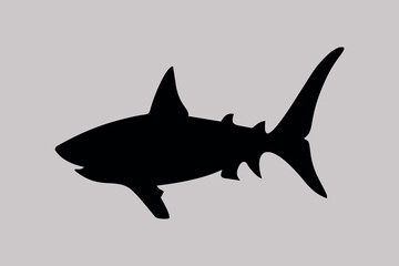 black shark icon on a gray background