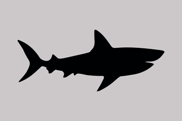 black shark icon on a gray background