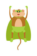Super Hero animals in colorful superhero costumes, funny children characters cartoon vector Illustration.
