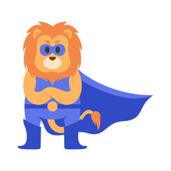 Super Hero animals in colorful superhero costumes, funny children characters cartoon vector Illustration.