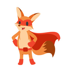Obraz premium Super Hero animals in colorful superhero costumes, funny children characters cartoon vector Illustration.
