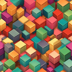Fototapeta na wymiar Illustration of colorful boxes background image, AI generated