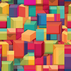 Obraz premium Illustration of colorful boxes background image, AI generated